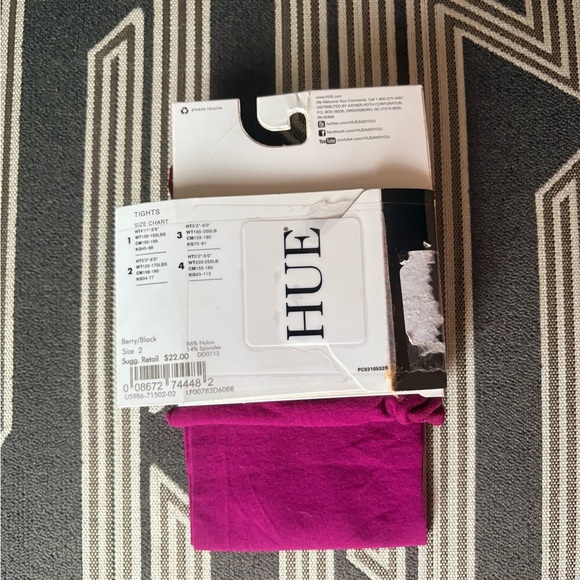 NWT Hue Berry Opaque Tights Size 2 - Picture 3 of 8